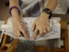 Nadine shows us how she uses her tracings as a design guide during the weaving process